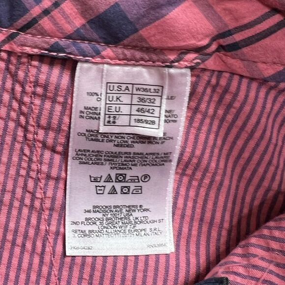 Brooks Brothers Pants Mens Sz 36 Pink Red Clark Fit Stretch Advantage Chino - Picture 10 of 12